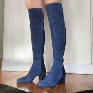 *NWT* STUART WEITZMAN Knee High Suede Boots in Navy